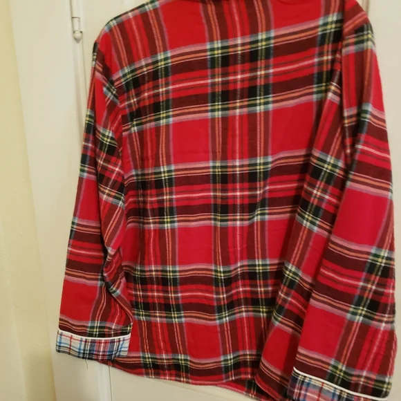 Lands' End XXL Pajama Red Plaid Shirt Nearly New - Picture 4 of 4